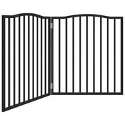 Cancello per Cani Pieghevole 2 Pannelli Nero 160cm Legno Pioppo CFW7463201