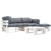 Divani da Giardino su Pallet 4 pz Cuscini Grigi in Legno cod mxl 42526