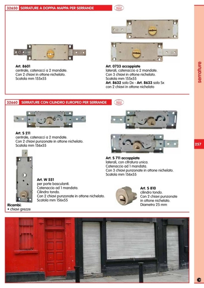 1pz serratura di sicurezza prefer x serranda art.8601.000 cx cod:ferx.16297