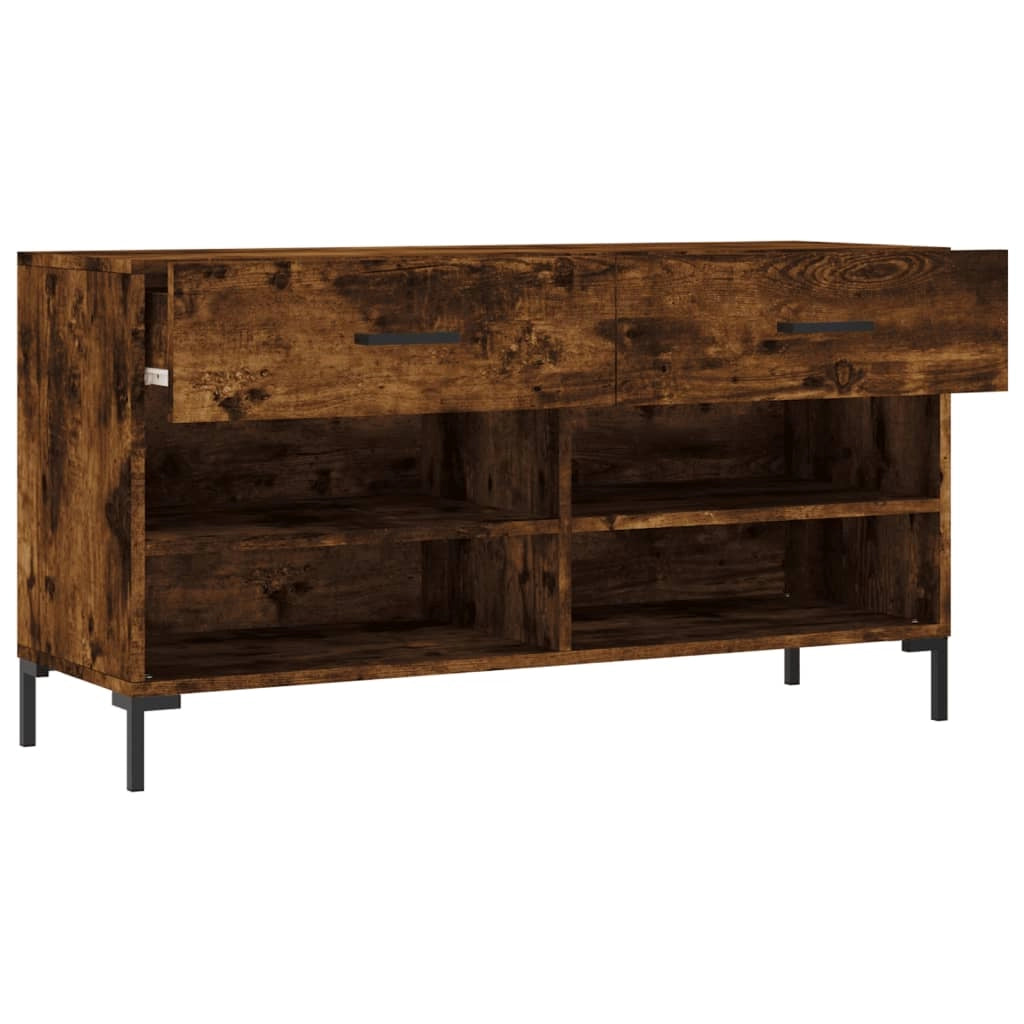 Panca portascarpe/stivali cassettiera scaffale mobiletto portaoggetti per ingresso 102 x 35 x 55 cm legno ingegnerizzato marrone 02_0022910