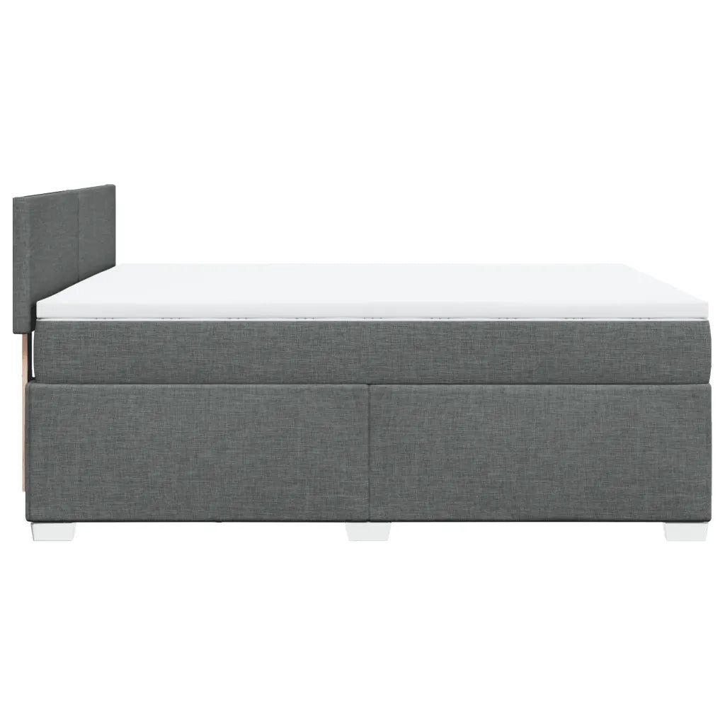 Giroletto a Molle con Materasso Grigio Scuro 140x190 cm Tessuto 3285877