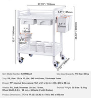 Carrello di Laboratorio - Carrello Rotolante - Bianco 4 PP 2 4 - con Materiale ABS Carrello per Clinica Ospedale Estetica