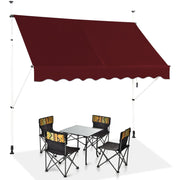 Tenda a bracci da 250 cm di larghezza senza forare, Tenda da balcone resistente ai raggi UV Rosso
