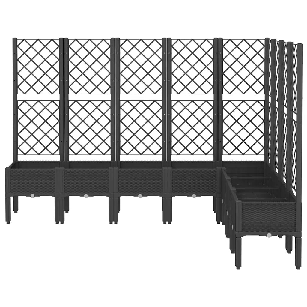 Fioriera da Giardino con Traliccio Nera 200x160x142 cm in PPcod mxl 91912