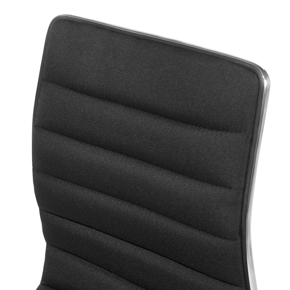 Set di 2 Sedie da Bar Sedile in Tessuto Nero Struttura Argento Bancone Girevole Regolabile in Altezza