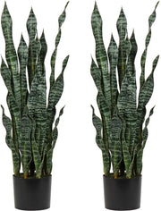 Due pezzi di piante artificiali grandi, altezza 94 cm, decorazione di Sansevieria per sala da pranzo, piante per camera, balcone, ufficio, decorazione con 30 foglie, piante artificiali per casa, giardino, ufficio.