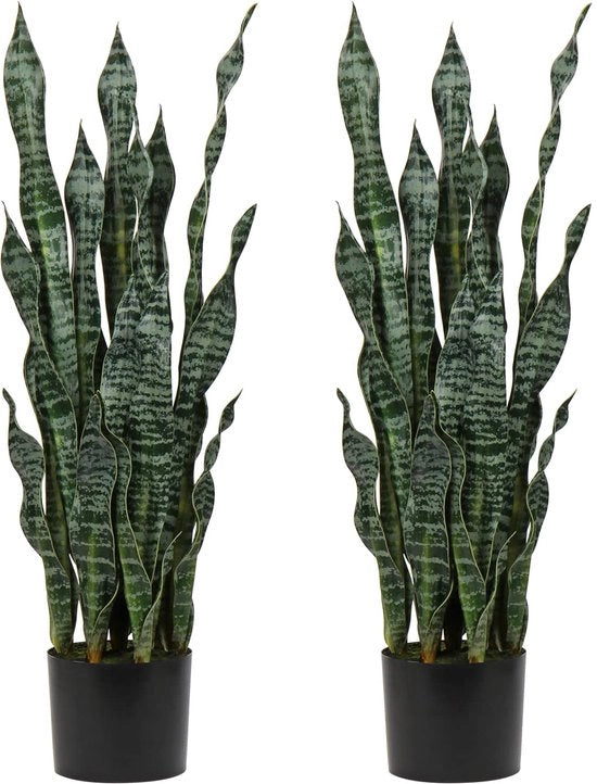 Due pezzi di piante artificiali grandi, altezza 94 cm, decorazione di Sansevieria per sala da pranzo, piante per camera, balcone, ufficio, decorazione con 30 foglie, piante artificiali per casa, giardino, ufficio.