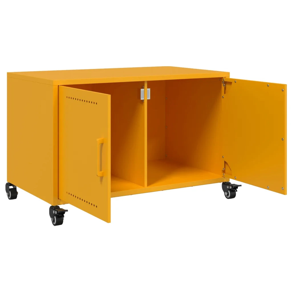 Mobile TV Giallo Senape 68x39x43,5 cm in Acciaio 846641