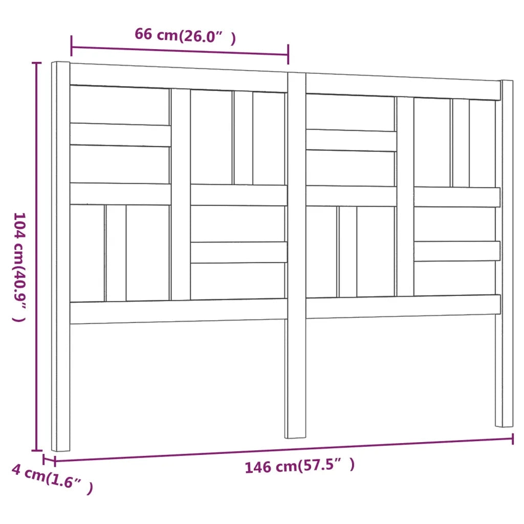 Testiera per Letto 146x4x104 cm in Legno Massello di Pino cod mxl 45947