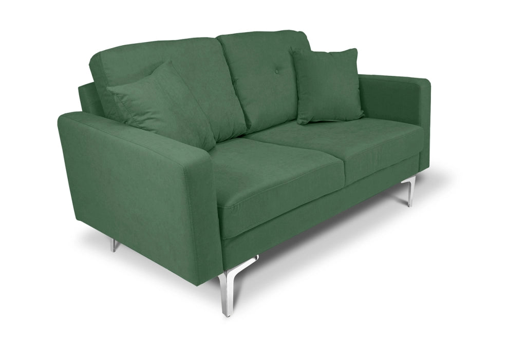 Divano 2 posti in tessuto vellutato verde abete piedi in metallo - Chloe - DI2P-CH38FBC-PM