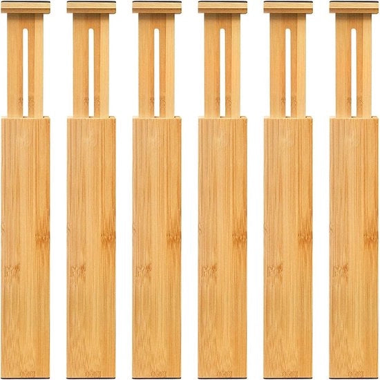 Verdelatori di carico in bambù flessibili - organizzatore di carico per cucina - 14-19 pollici - espandibile - 6-pack