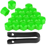Copertura decorativa per pneumatico, 20 pezzi, 17 mm dado auto, protezione da furto, schermo universale, verde.