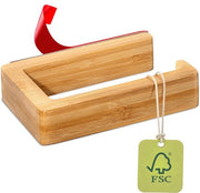 Supporto per carta igienica in legno FSC senza forare - Facile da installare - Bamboo proveniente dalla gestione sostenibile della foresta - Rimane saldamente appeso al muro