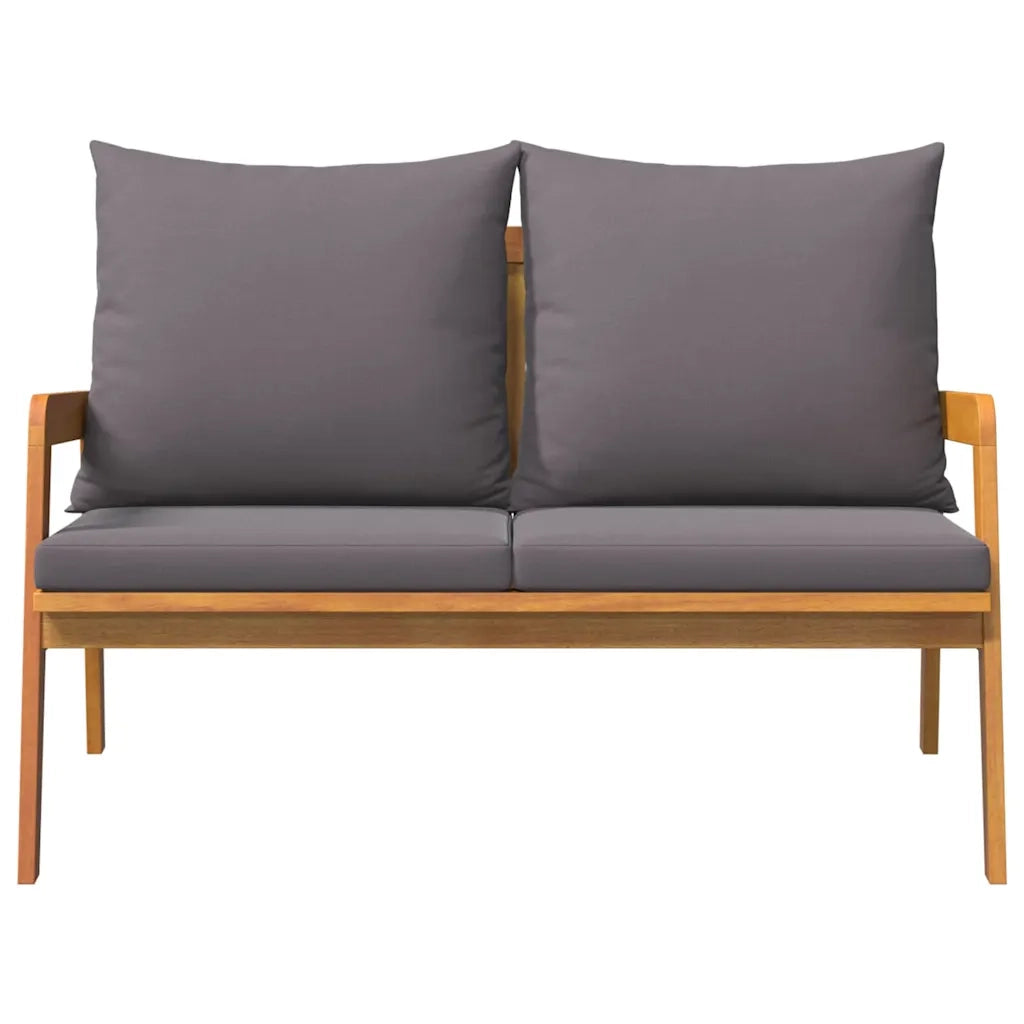 Sedia da giardino-Panchina da giardino con cuscino Olio Naturale 115 x 65 x 71 cm 633145