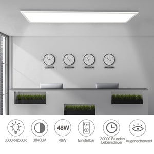 ZMH Lampada da soffitto LED di design da 120 cm con dimmer e telecomando per illuminazione interna