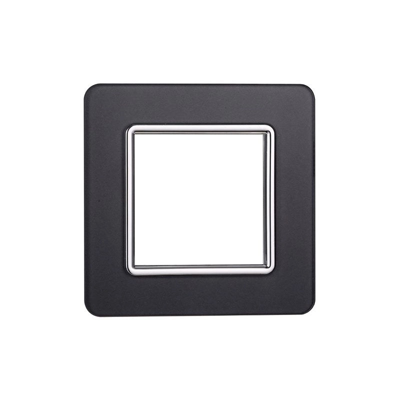 Placca In Vetro Serie Starlight 2P Colore Acciaio Scuro Compatibile Con Vimar Plana