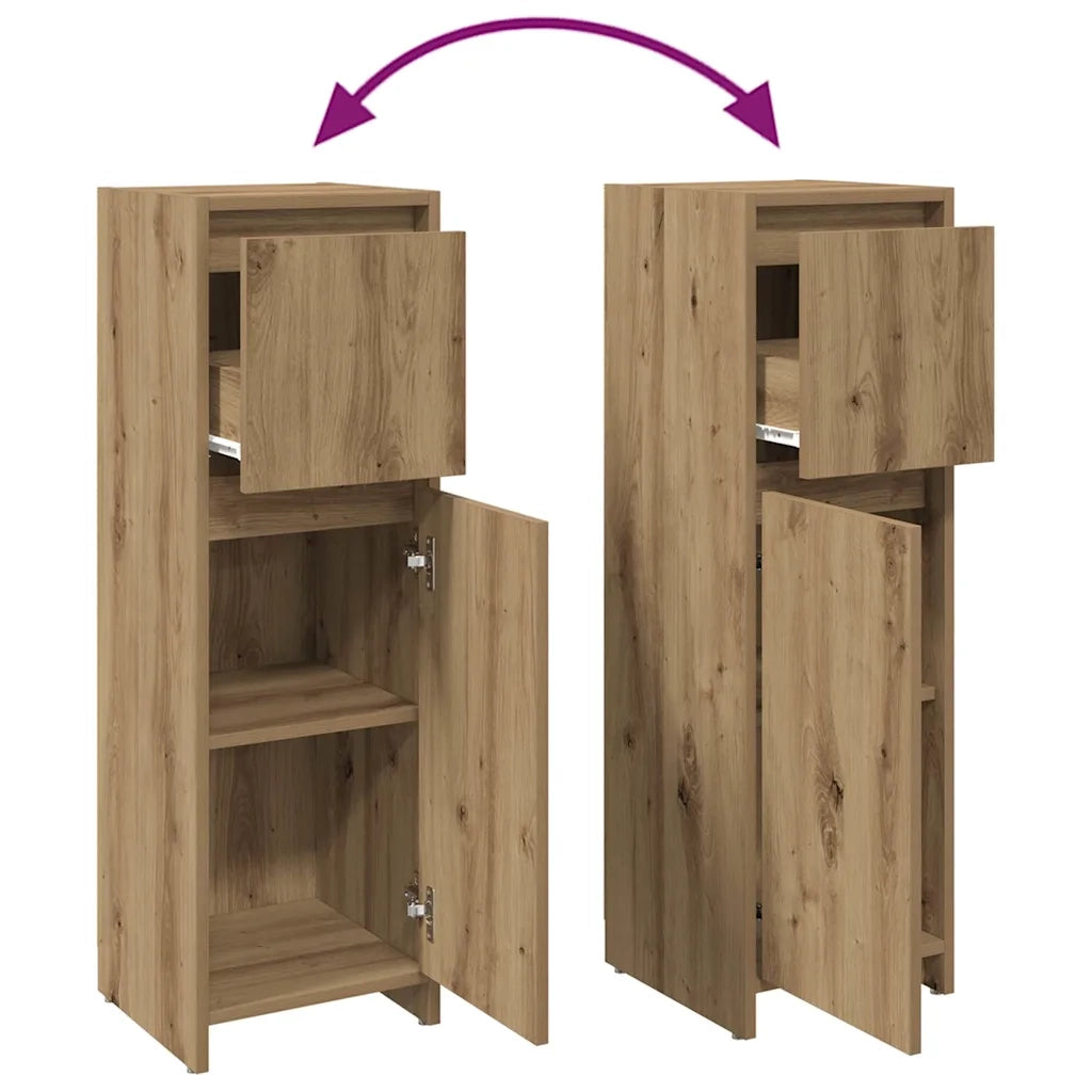 Armadietto Bagno Artigianale 30x30x95 cm in Legno Multistrato 856062