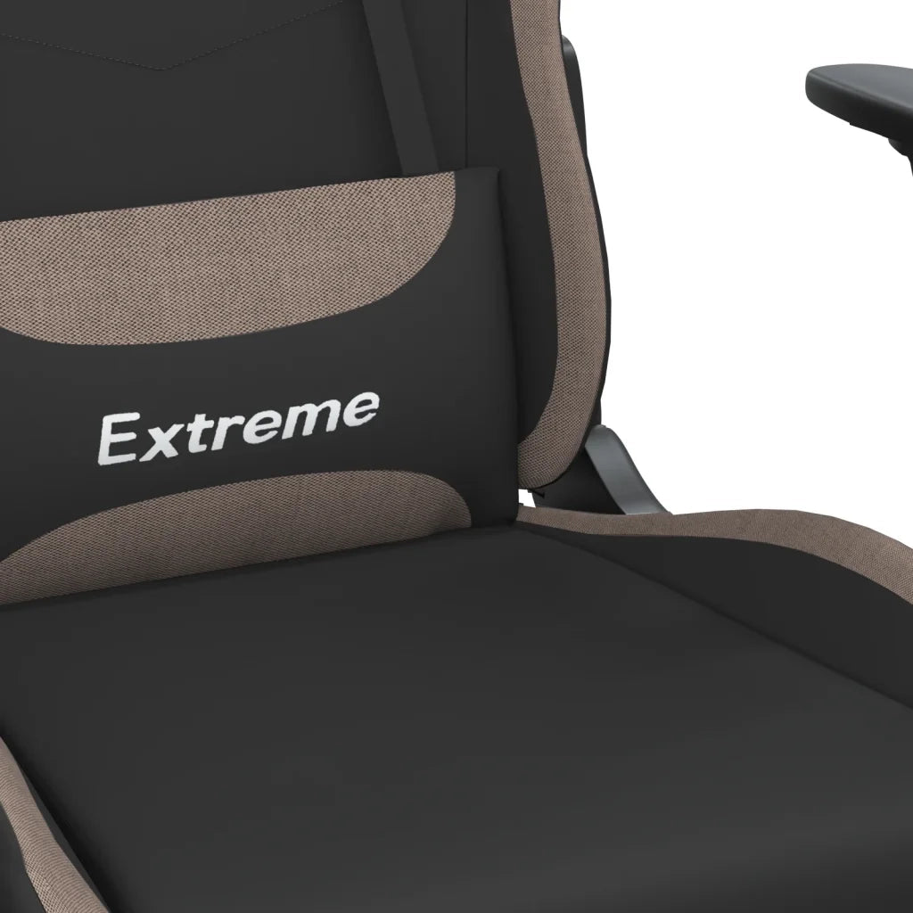 Sedia da Gaming | Sedia da e-sports Nero e Tortora in Tessuto