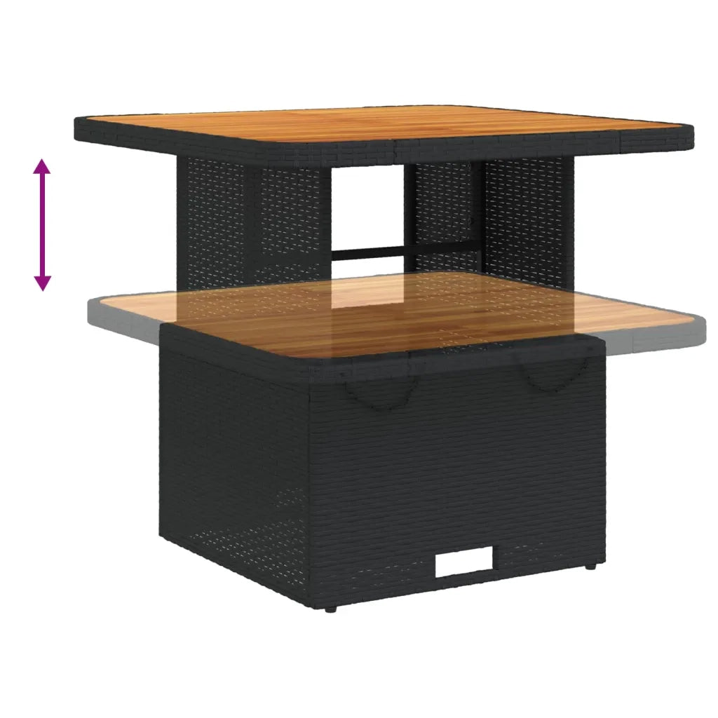 Set da Pranzo da Giardino 3 pz con Cuscini Nero in Polyrattan 3262910
