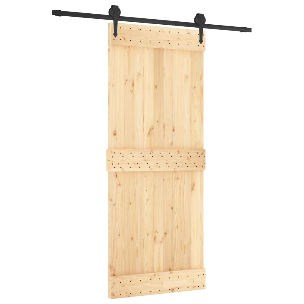 Porta scorrevole Naturale e Nero 85 x 210 cm 3445123