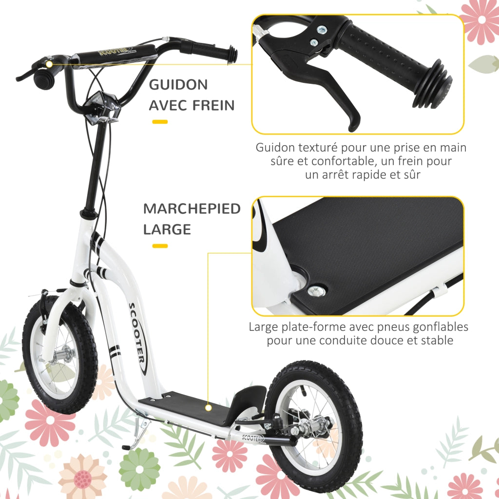 Trottinette bambini ¨C zephmum ¨C 12 pollici, pneumatici, bianco