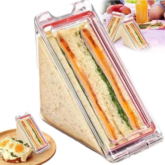 Contenitore a forma di triangolo per sandwich con coperchio - contenitori per sandwich riciclabili - contenitore per sandwich rimovibile - contenitori per dozzine di sandwich ermetici - contenitori per picnic - facili da pulire.