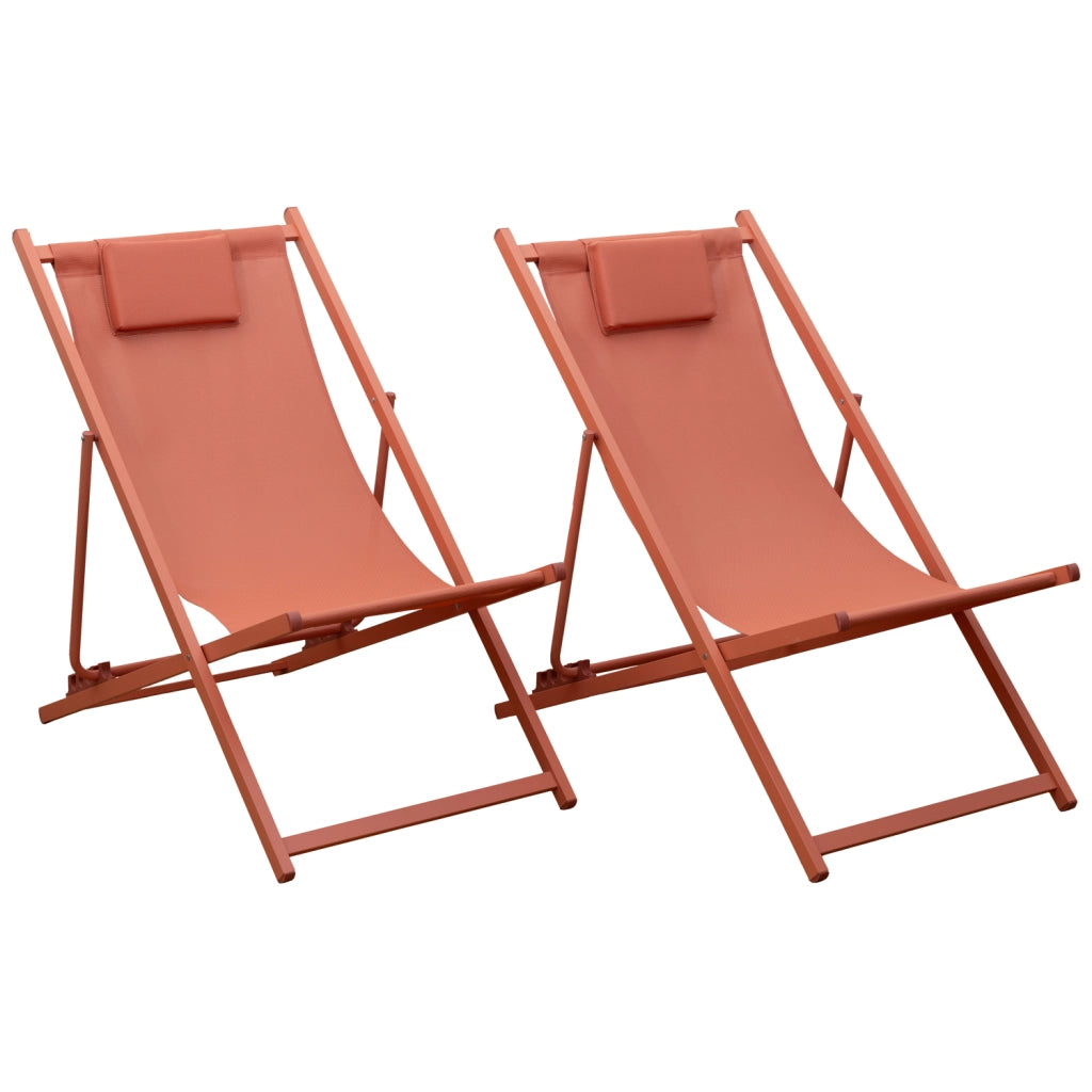 Set di 2 sedie CYPRUS - struttura in terracotta textilene/terracotta