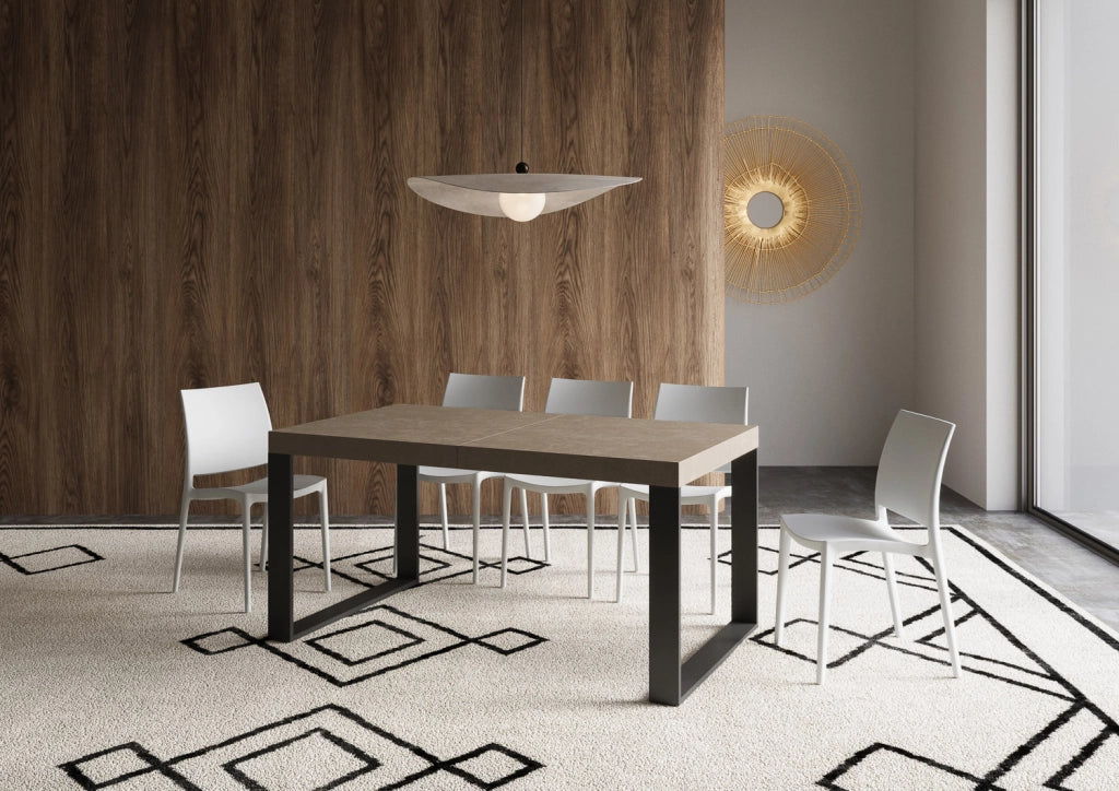 Tavolo allungabile 90x160/264 cm Tekno tortora gambe antracite