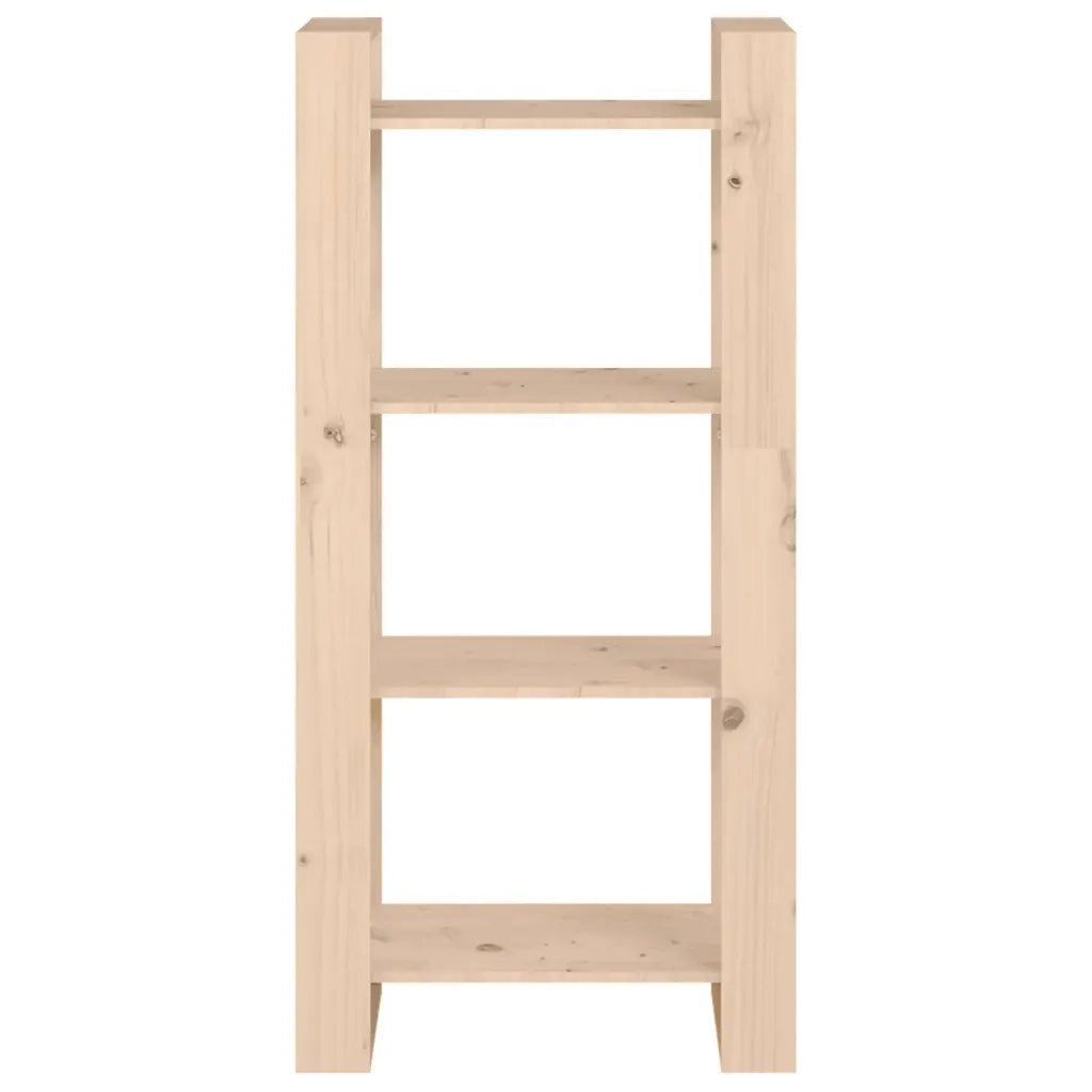 Libreria Divisorio-Scaffale per Libri-Mobile di Stoccaggio 60x35x125 cm in Legno Massello di Pino