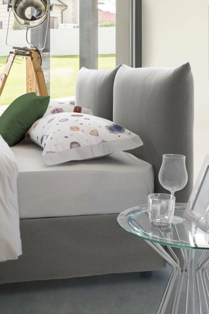 Letto Matrimoniale Arcole, Letto Matrimoniale Materasso Incluso Made in Italy, Grigio