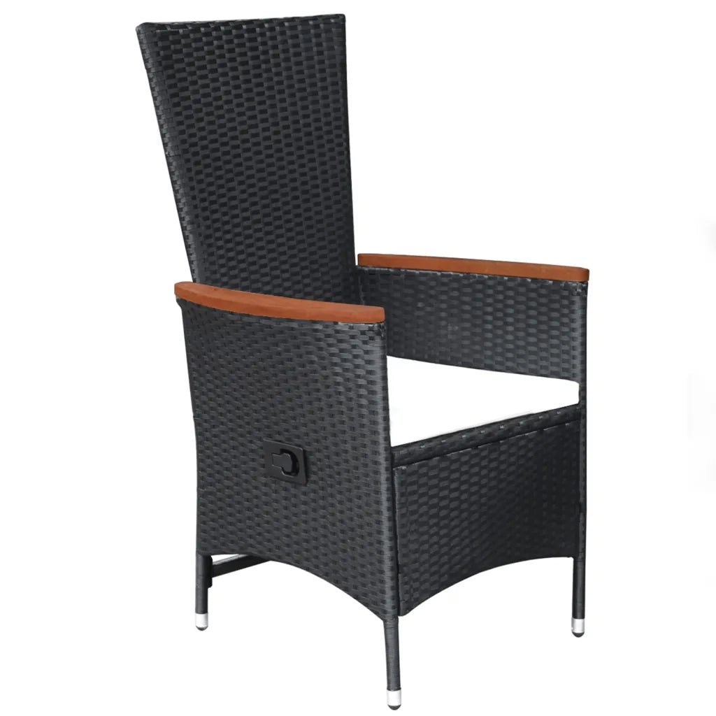 Set Mobili da Pranzo per Giardino 5 pz Nero cod mxl 46020