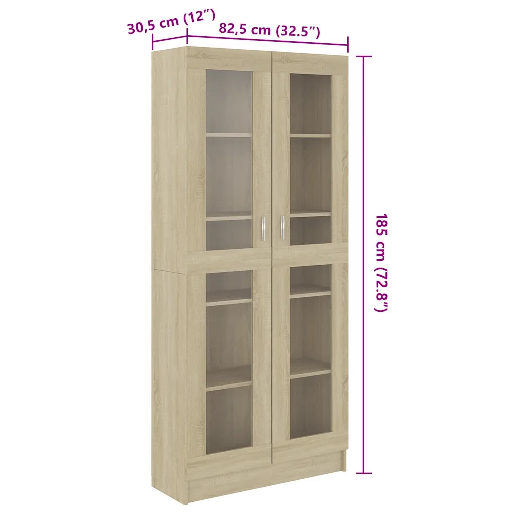 Armadietto Vetrina Rovere Sonoma 82,5x30,5x185 cm Multistrato CFW9131325