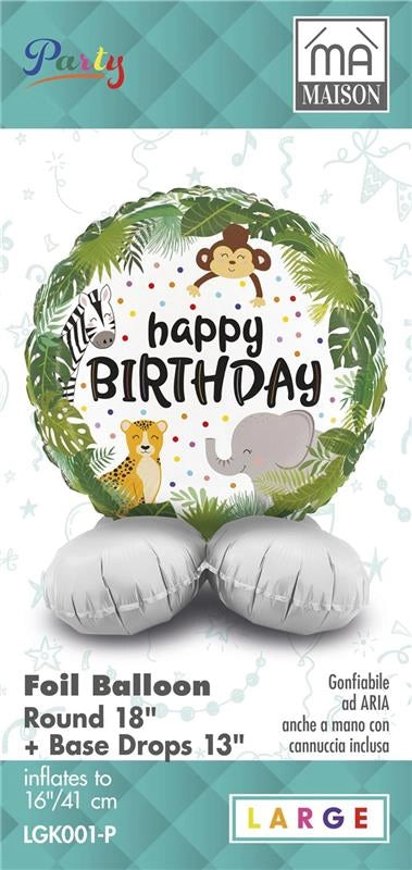MA MAISON MYLAR "1" COMPLEANNO ROSA CON CORONA DORATA 102X40CM CANNUCCIA INCLUSA