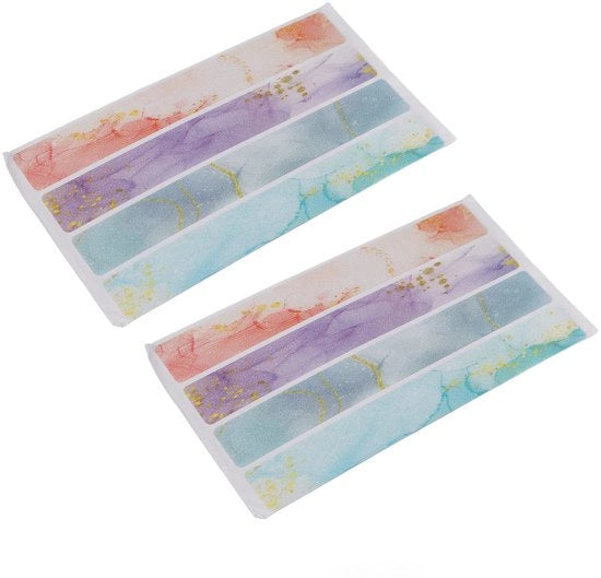 Strisce antiscivolo per vasca da bagno, 24 pezzi Strisce antiscivolo colorate per la zona bagno, materiale in gomma, adesivi antiscivolo per docce, forti e adesivi per docce, piscine, scale, gradini e scale.