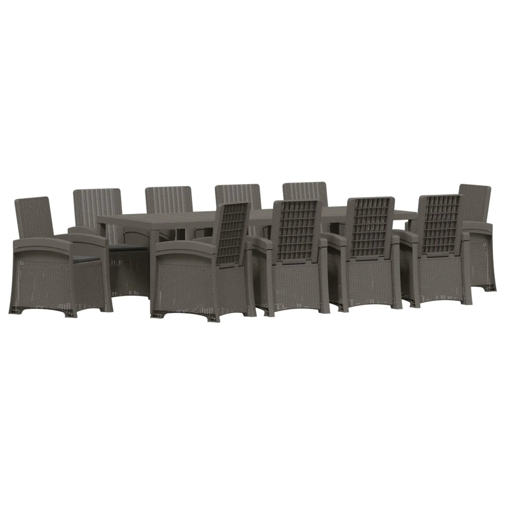 Set da Pranzo per Giardino 11 pz Grigio chiaro e Antracite PP 3430180