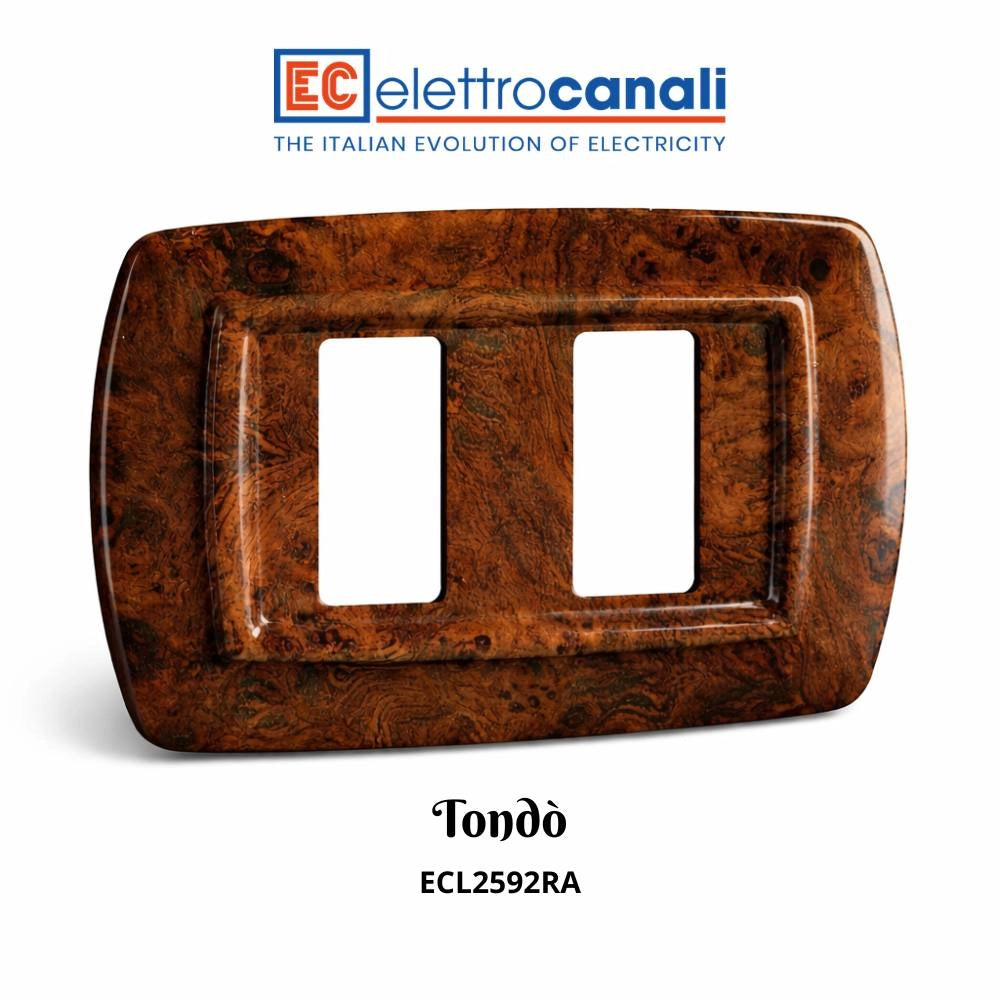 Placa elettrocanali tondò radica di varie modulazioni *** numero posti 2 posti, confezione 1