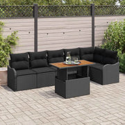 Set Divano da Giardino con cuscino 7 pcs Nero 3349470