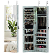 Mobiletto portagioielli da parete con specchio 120 x 36 x 10 cm grande capienza design moderno MDF blu 20_0010320