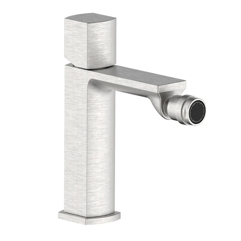 Miscelatore bidet acciaio spazzolato con risparmio acqua e piletta click clack - serie Marte