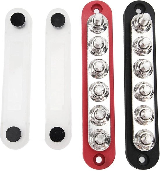 Terminal verdeelblok a 6 canali per busbar batteria, 2 pezzi, 5/16 pollici, 12V-48V, base rotonda, stufa per sistemi di illuminazione solare nautici