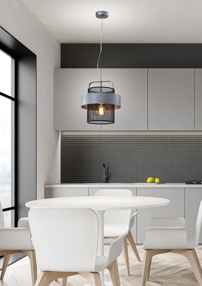 Lampada a sospensione Candellux FIBA Ø30 nero E27 40W