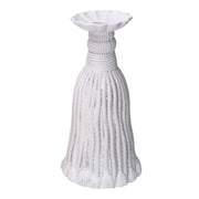 Portacandele resina nappina bianco cm ø14h25,6