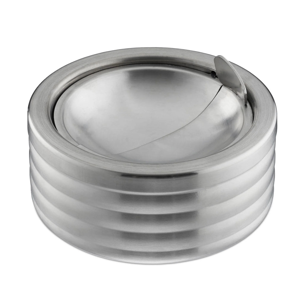 Pratico posacenere da esterno antivento giardino balcone 5,5 x 11,5 cm in acciaio inox argentato 13_0004733