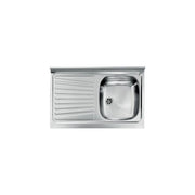 CM 031031DCSSX Serie IX Mondial Lavello da incasso 1 Vasca Acciaio Inox Prelucidato Gocciolatoio Sinistra 80x50 cm