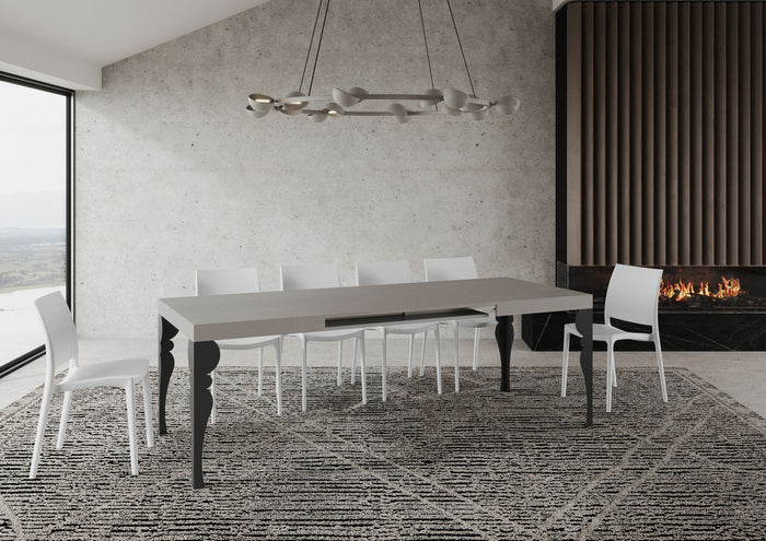 Tavolo Allungabile 120/380x90 cm Paxon Cashmere Gambe Antracite