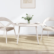Piano Tavolo Bianco 100x50x2,5 cm Legno Massello di Pino Ovale 824331