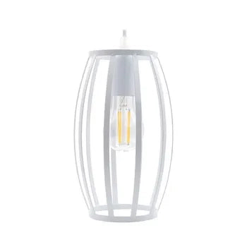 Lampadario da soffitto e27 di forma ovale bianco portalampada sospensione