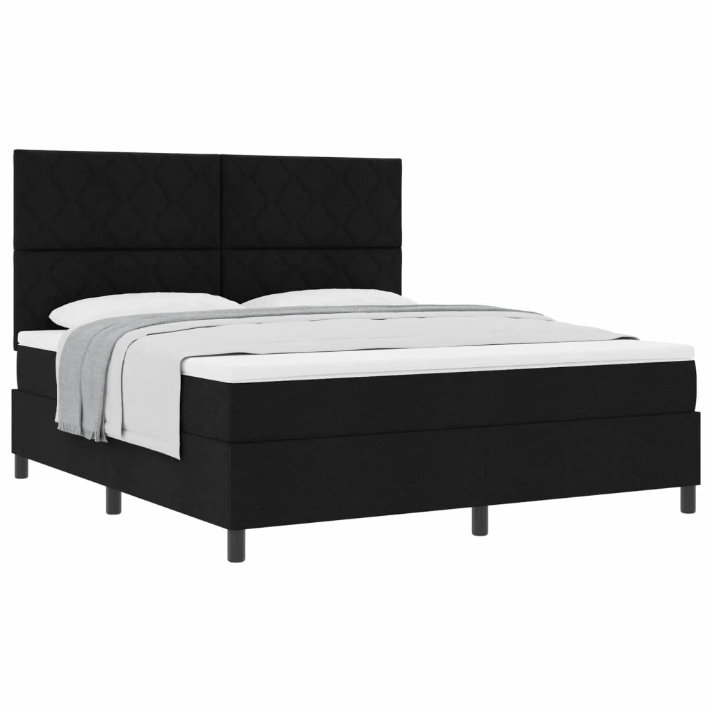 Letto a molle con testiera Nero 180 x 200 cm Tessuto 3339485