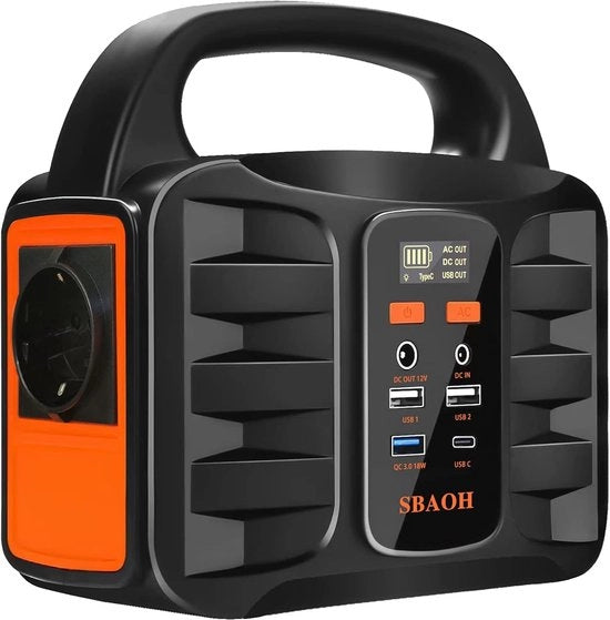 Stazione di ricarica - Batteria portatile - Generatore di corrente - Aggregato - Nero e Arancione