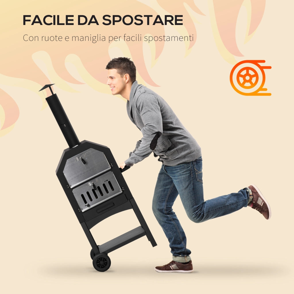 Forno per Pizza Barbecue ¨C Zephmum ¨C Acciaio Inox 64x54x160cm